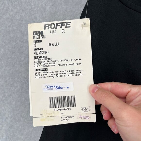 Roffe Mens VTG Jett Ski Pant Size 28 Regular Stretch Wool Blend Deadstock NWT - Picture 6 of 16